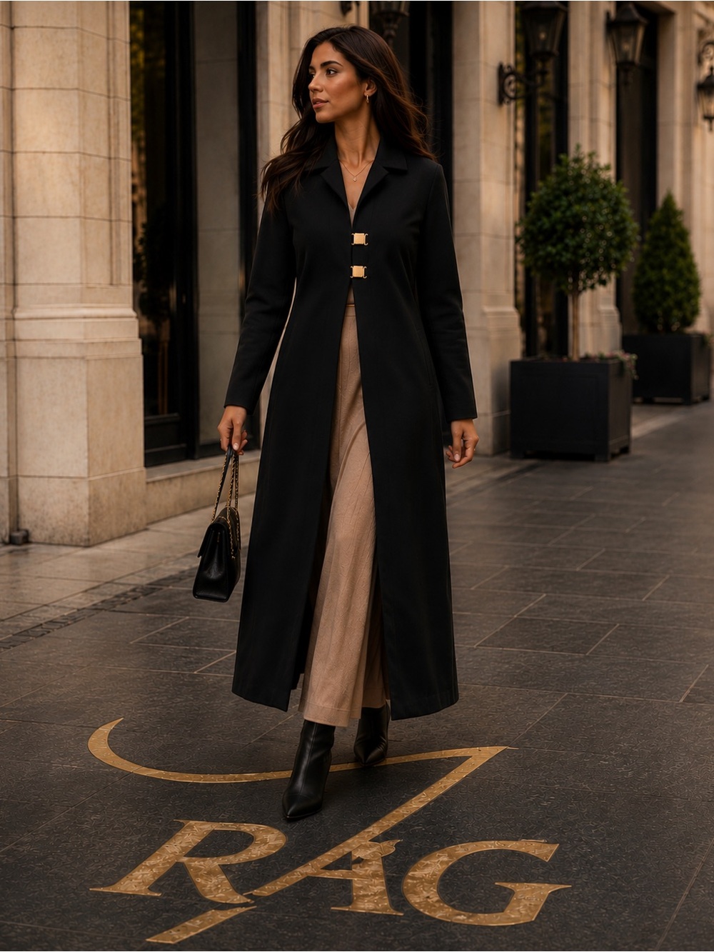 RAG Women’s Long Black Longline Jacket XL
